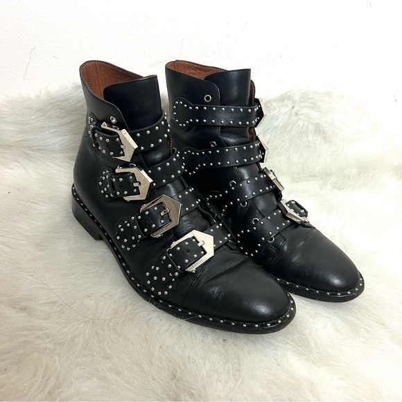 Givenchy Elegant Prue Moto Studded Leather Ankle Boots - Picture 12 of 16